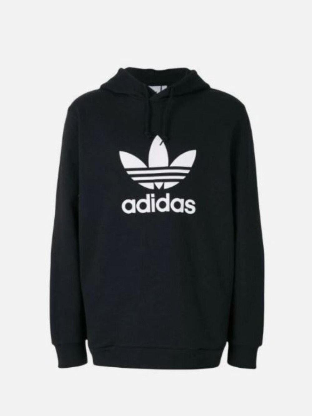 Adidas Originals Mens Trefoil Pullover Hoodie w Pockets - Black White - Size M